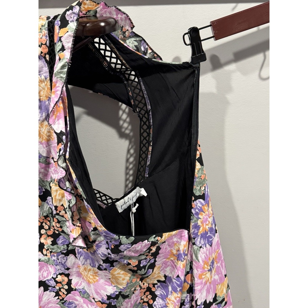PETAL & PUP NwT Women's Delvita Dress Sz 4 Layered Maxi Lattice Lace Trim - Picture 12 of 13